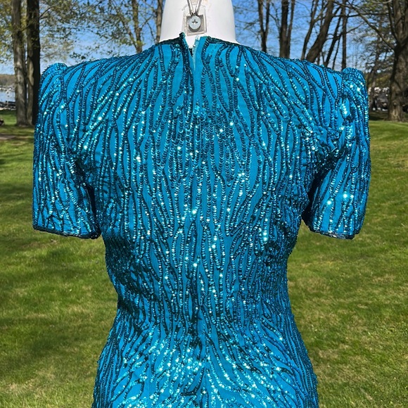 Vintage Stenay silk & sequin dress 6 - Picture 6 of 11